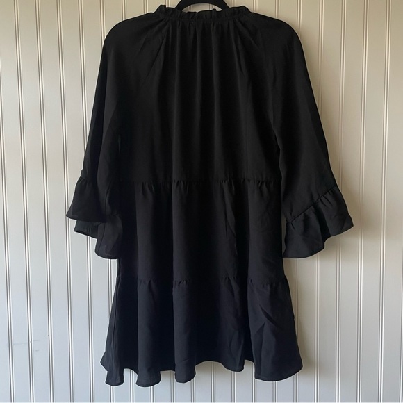 NWT Show Me Your Mumu Viola Tiered Mini Dress Women's XS Black Draped Flowy Boho - Picture 11 of 15